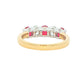 Ruby and diamond oval shaped 5 stone ring