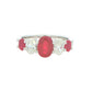 Ruby and diamond oval shaped Graduated 5 stone ring