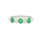 Emerald and diamond oval shaped 5 stone ring