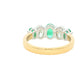 Emerald and diamond oval shaped Graduated 5 stone ring