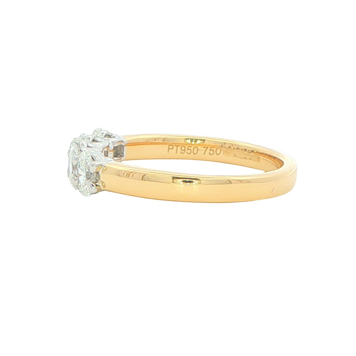 Oval shaped diamond 5 stone eternity ring - 0.75cts