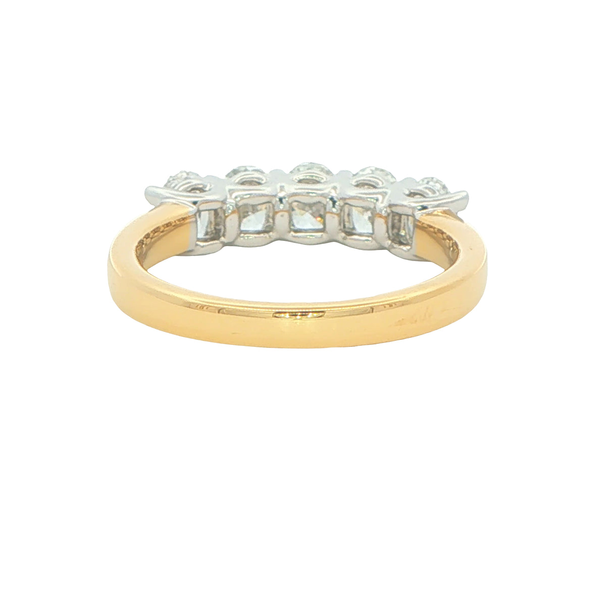 Oval shaped diamond 5 stone eternity ring - 1.54cts