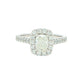 Platinum Elongated Cushion Cut Diamond Halo Style Ring - 1.17cts