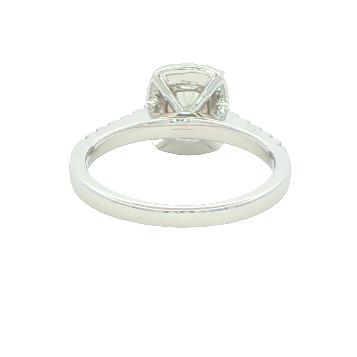 Platinum Elongated Cushion Cut Diamond Halo Style Ring - 1.17cts