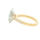 Yellow Gold Marquise Shaped Diamond Halo Cluster Style Ring - 1.14cts