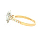 Yellow Gold Pear Shape Diamond Halo Cluster Style Ring - 1.19cts