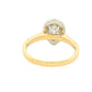 Yellow Gold Pear Shape Diamond Halo Cluster Style Ring - 1.19cts