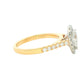 Yellow Gold Pear Shape Diamond Halo Cluster Style Ring - 1.19cts