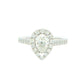platinum Pear Shaped Diamond Halo Ring - 1.20cts