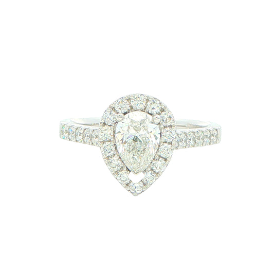 platinum Pear Shaped Diamond Halo Ring - 1.20cts Gardiner Brothers