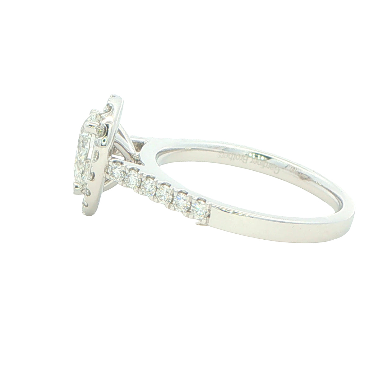 platinum Pear Shaped Diamond Halo Ring - 1.20cts