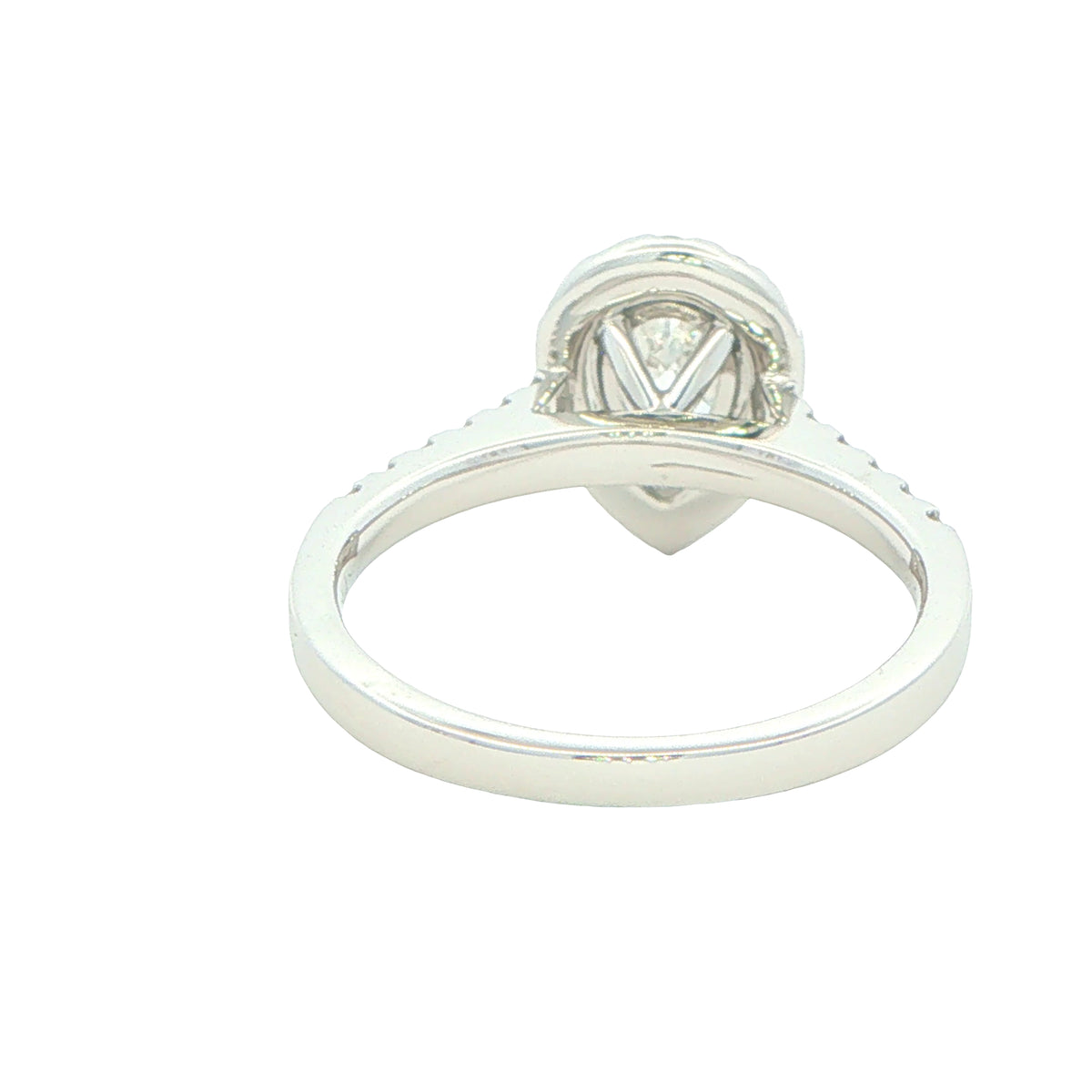 platinum Pear Shaped Diamond Halo Ring - 1.20cts