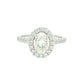 Platinum Oval Shaped Diamond Halo Cluster Style Ring - 1.72cts
