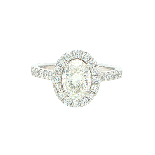 Platinum Oval Shaped Diamond Halo Cluster Style Ring - 1.72cts Gardiner Brothers