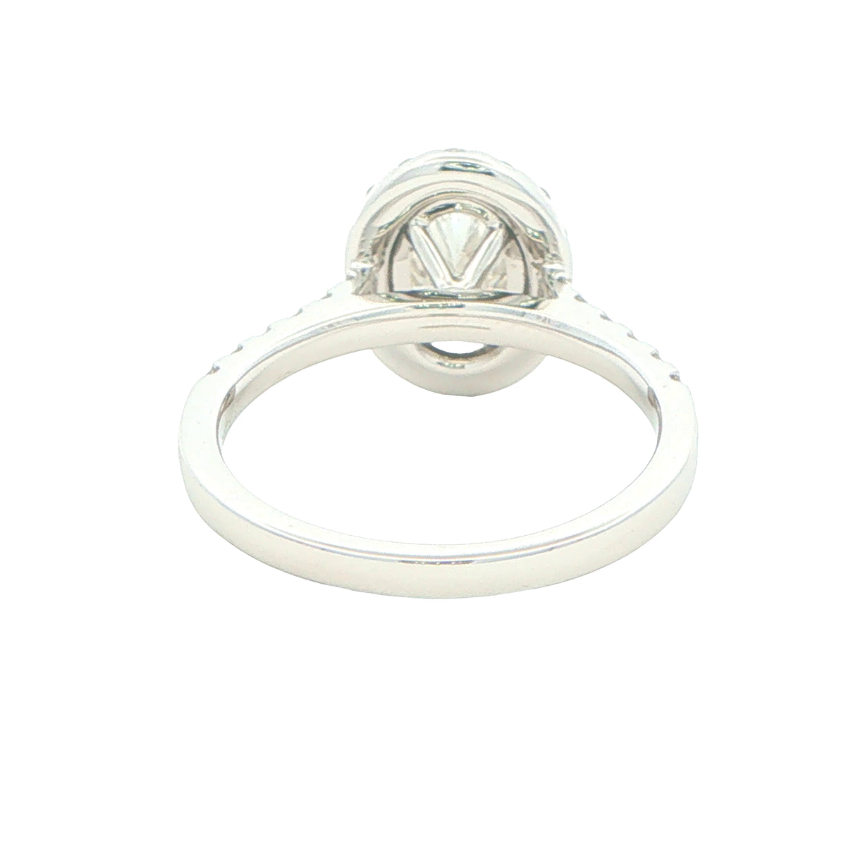 Platinum Oval Shaped Diamond Halo Cluster Style Ring - 1.72cts