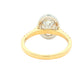 Yellow Gold Oval Shaped Diamond Halo Cluster Style Ring - 1.72cts
