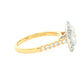 Yellow Gold Oval Shaped Diamond Halo Cluster Style Ring - 1.72cts