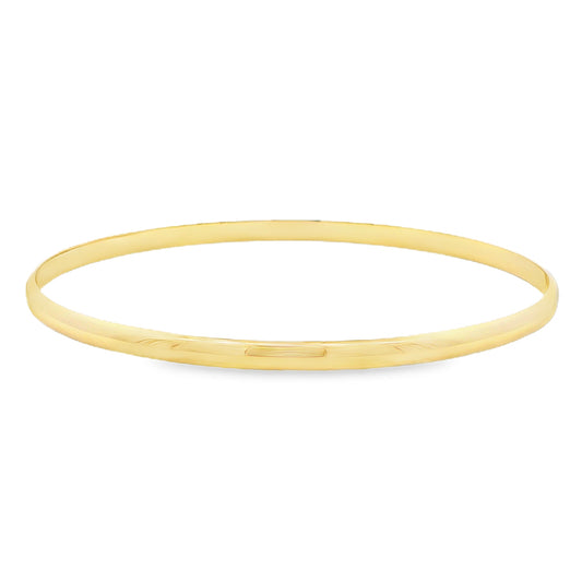 Yellow Gold 3.4mm Solid Closed 'D-Shape' Bangle Gardiner Brothers