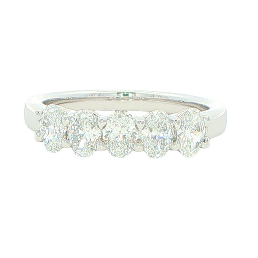 Oval Shaped Diamond 5 stone eternity style ring - 0.82cts Gardiner Brothers