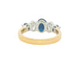 Sapphire and diamond oval shaped Graduated 5 stone ring