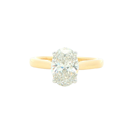 Lab Grown Oval Shaped Diamond Solitaire Ring - 1.50cts