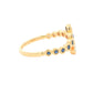 Sapphire and round brilliant cut diamond cross-over ring
