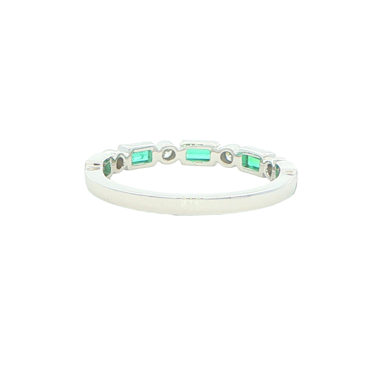 Emerald and Diamond Vintage Style Dress Ring