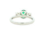 Emerald and Round Brilliant Cut Diamond 3 Stone Ring