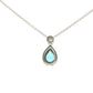 Pear Shaped Topaz and Diamond Halo Style Drop Pendant Gardiner Brothers
