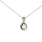 Pear Shaped Peridot and Diamond Halo Style Drop Pendant