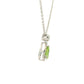 Pear Shaped Peridot and Diamond Halo Style Drop Pendant
