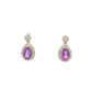 Pear Shaped Amethyst and Diamond Halo Style Drop Earrings