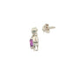 Pear Shaped Amethyst and Diamond Halo Style Drop Earrings