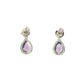 Pear Shaped Amethyst and Diamond Halo Style Drop Earrings