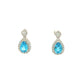 Pear Shaped Topaz and Diamond Halo Style Drop Earrings