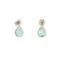 Pear Shaped Topaz and Diamond Halo Style Drop Earrings