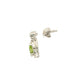 Pear Shaped Peridot and Diamond Halo Style Drop Earrings