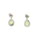 Pear Shaped Peridot and Diamond Halo Style Drop Earrings