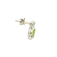 Pear Shaped Peridot and Diamond Halo Style Drop Earrings