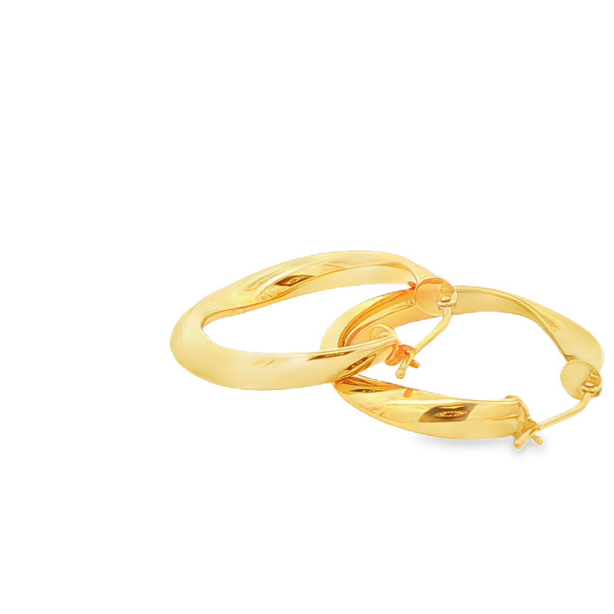 Yellow Gold Twisted Hoop Earrings