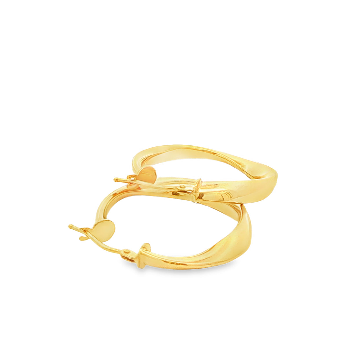 Yellow Gold Twisted Hoop Earrings