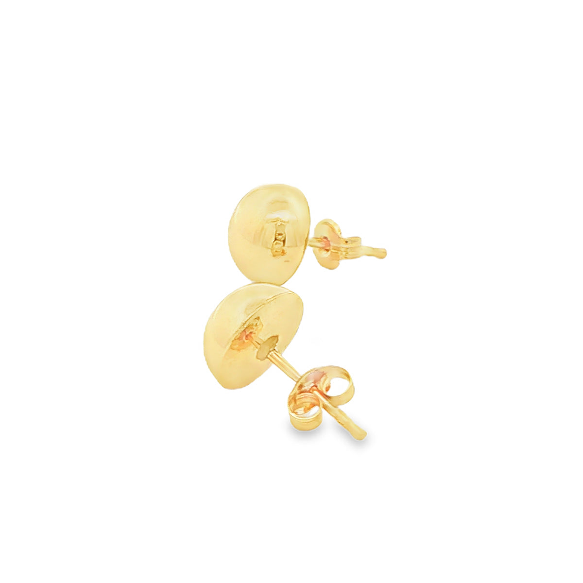 Yellow Gold Domed Stud Earrings