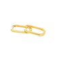 Yellow Gold Rectagular Hoop Earrings