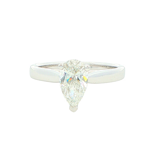 Platinum Pear Shaped Diamond Solitaire Ring - 1.00cts Gardiner Brothers