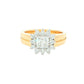 Yellow Gold Princess and Round Brilliant Cut Diamond Cluster Ring - 0.89cts Gardiner Brothers