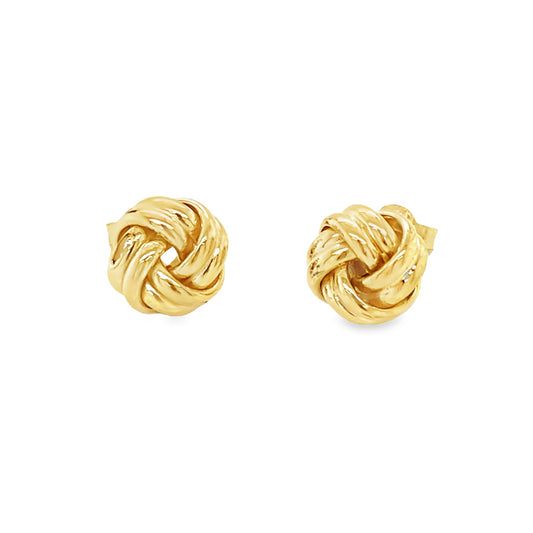 Yellow Gold Double Strand Knot Earrings