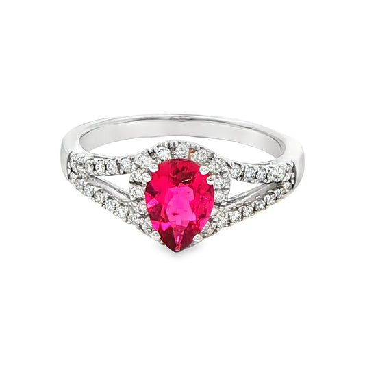 Pink Tourmaline and Diamond Dress Ring