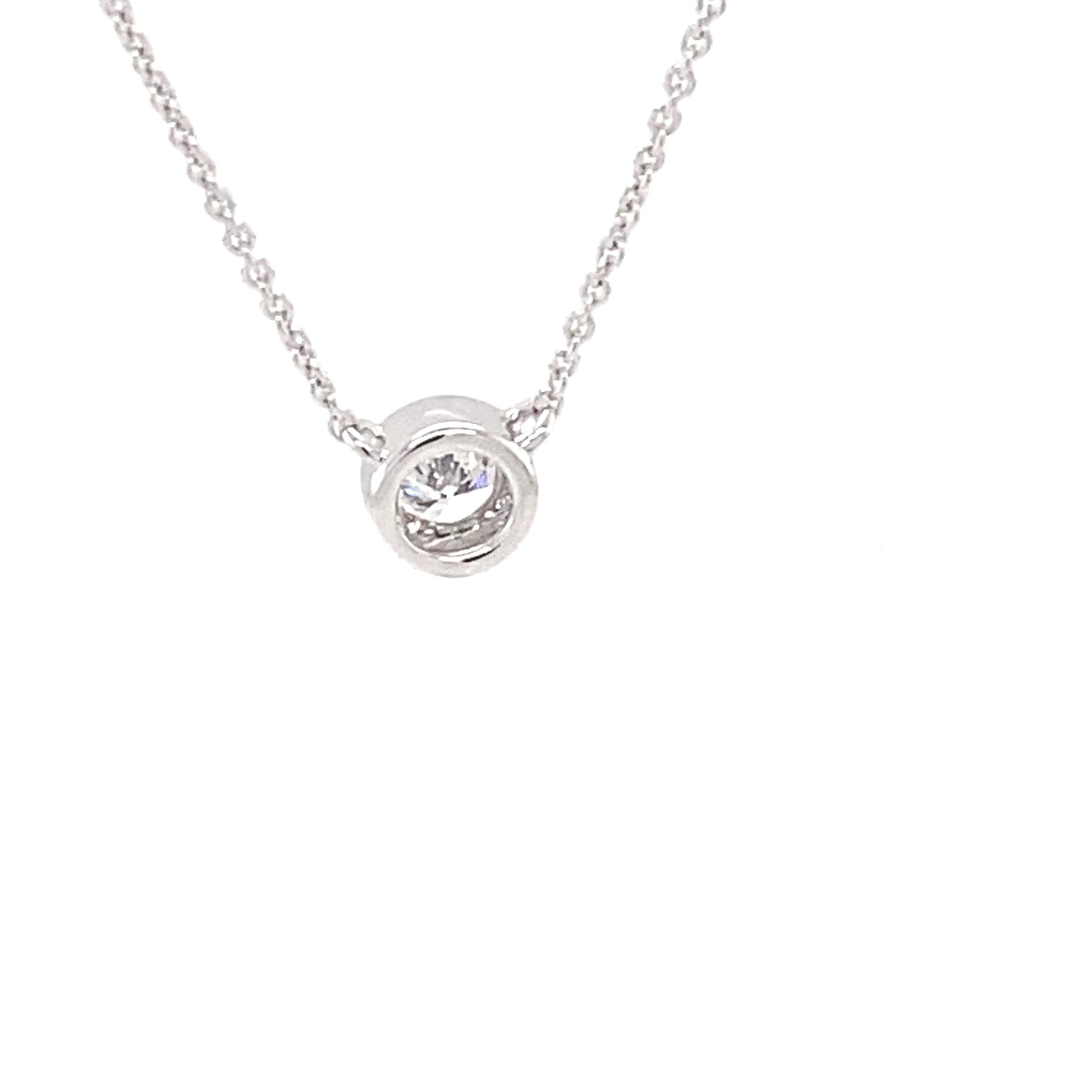 Round Brilliant Cut Diamond Rub-Over Style Pendant - 0.15cts  Gardiner Brothers   