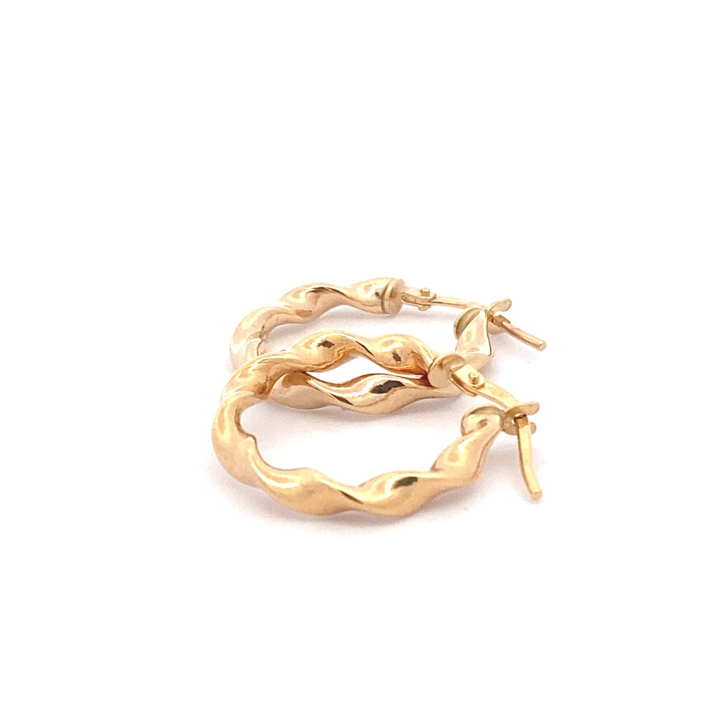 Yellow Gold Twisted Hoop Earrings  Gardiner Brothers   