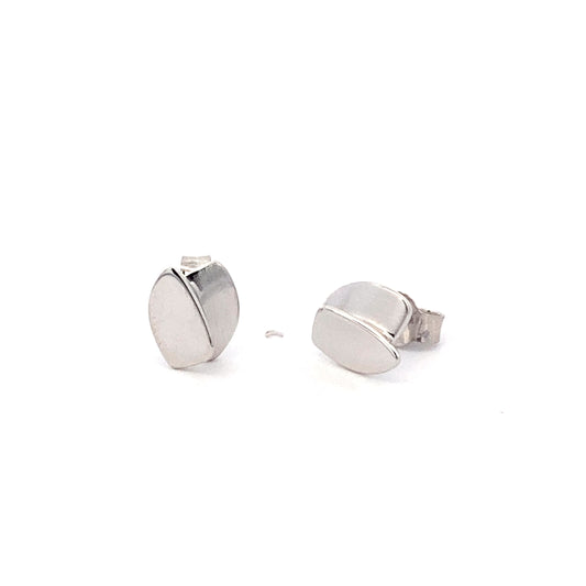 White Gold Double Shield Earrings  Gardiner Brothers   